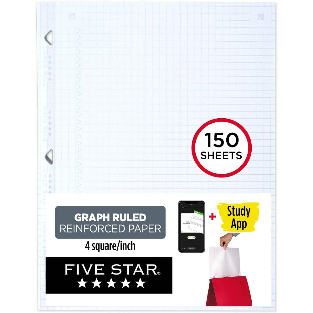 Five Star 150ct Graph Ruled Filler Paper Reinforced - Bellso